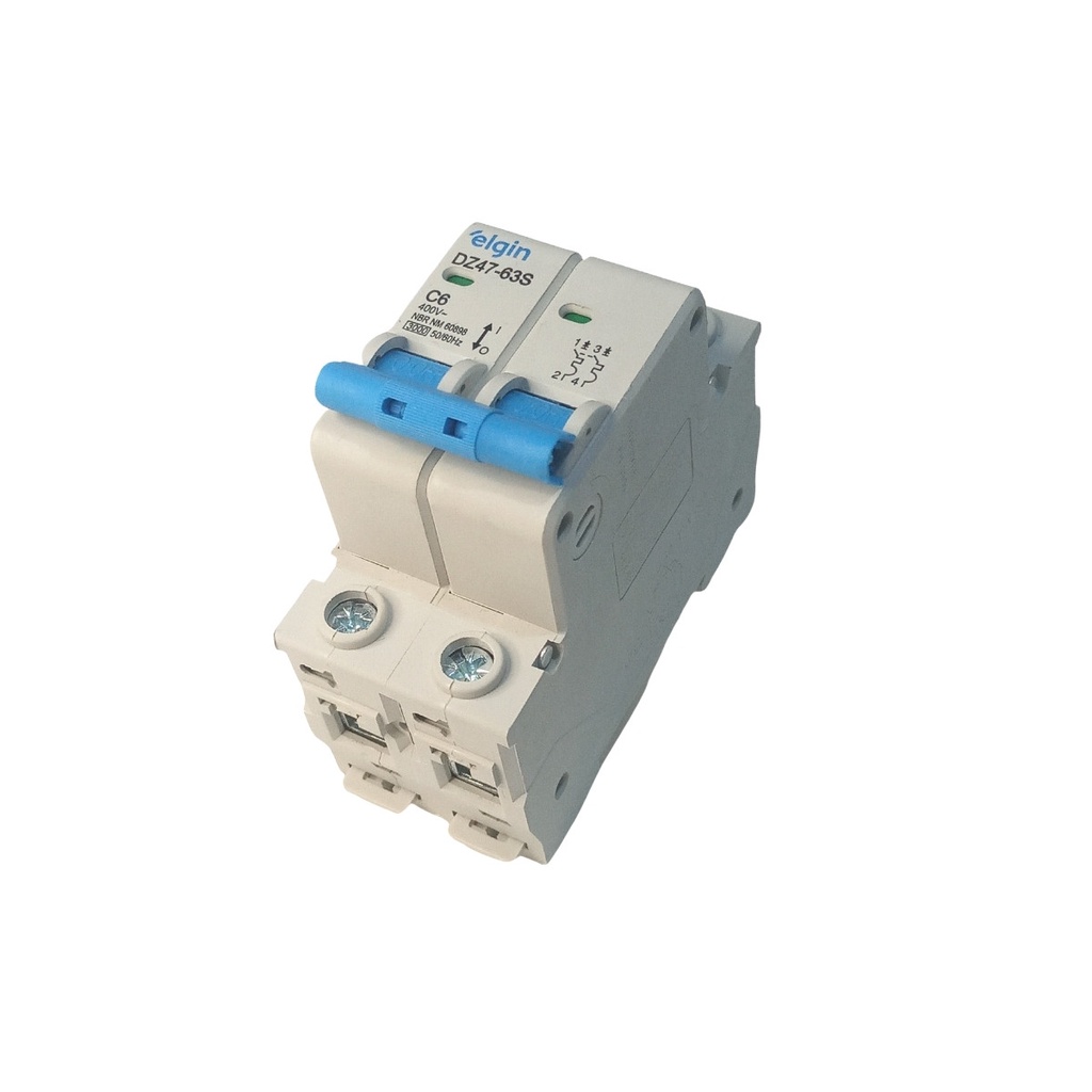 DISJUNTOR BIPOLAR DUPLO 2 POLOS 6A TERMOMAGNÉTICO 6 AMPERES