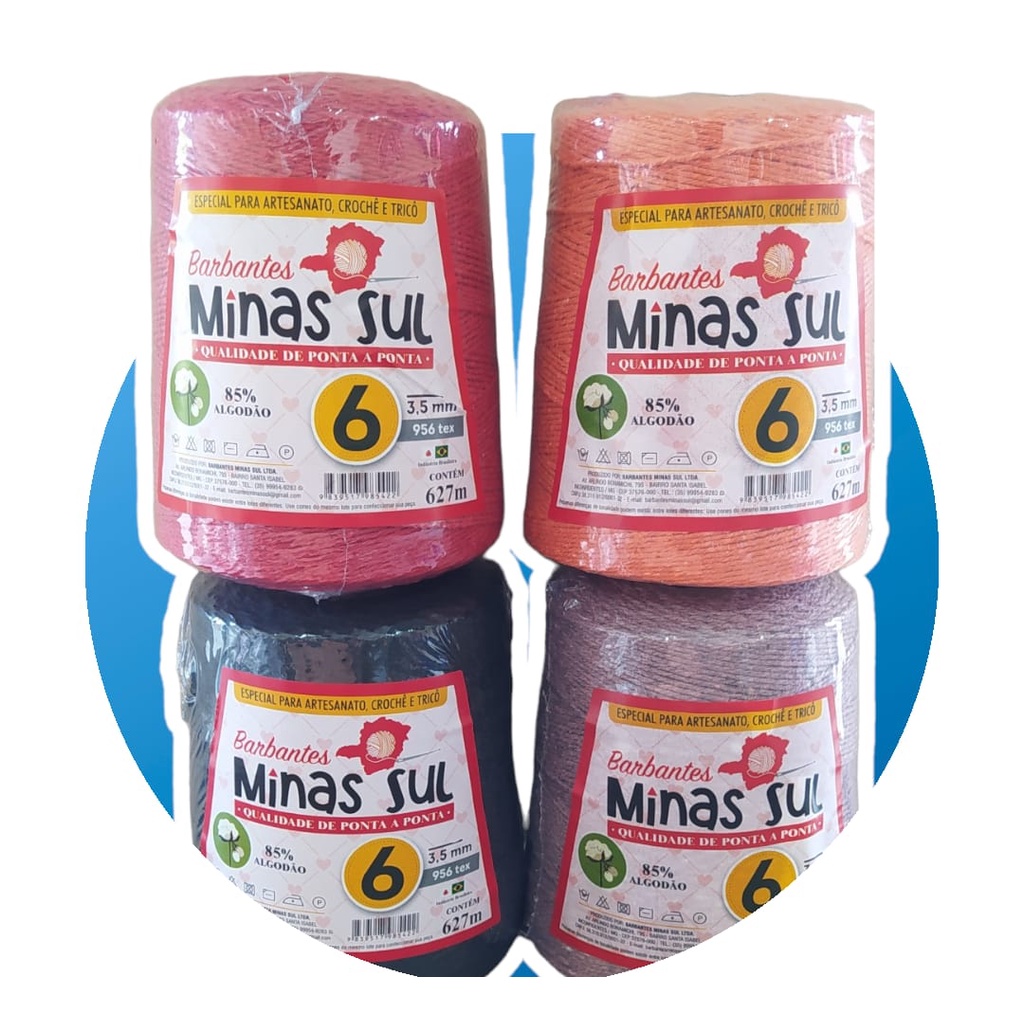 PROMOCAO 3 UN BARBANTES MINAS SUL 600G FIO 6 (1,8 KG) *SUPER OFERTA*