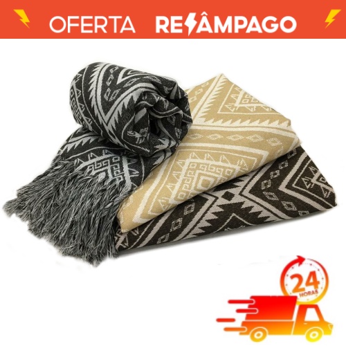 Xale/Manta Para Sofá E Poltrona Luxo 1,60cmx1,40cm ou Peseira Estampada