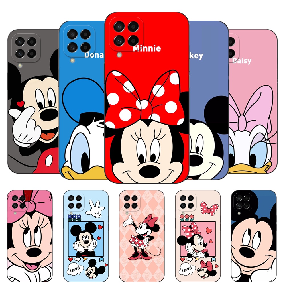 Capa Para Samsung Galaxy M53 5G SM-M536 Traseira De Silicone Preto Macio Mickey Minnie