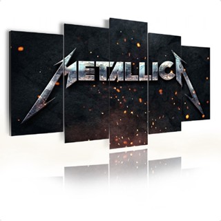 Quadro Decorativo Mosaico Logo Metallica 5pçs