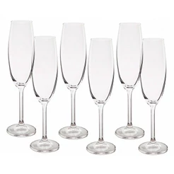 Jogo de Taças de Champanhe Bohemia Cristal 6 peças 220ml 4S032/220