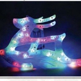Enfeite de parede rena com 35 leds coloridos pisca/21025