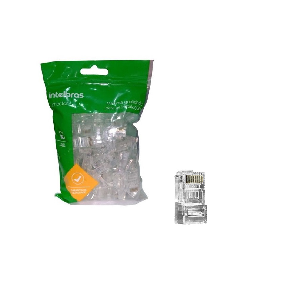 Conector Rj45 Cat5e Intelbras Conex 1000 Pacote 50 Unidades