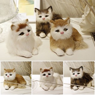 Simulação Mini Gato Pele Modelo Pelúcia Gatos Recheados Brinquedos