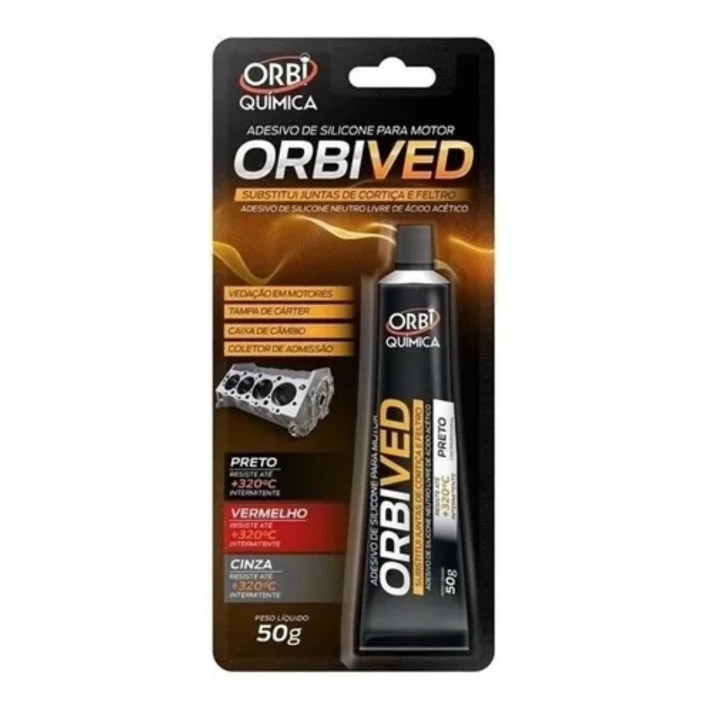 Silicone Para Junta Alta Temperatura 50 Gr Orbi Quimica Silicone Black em Oferta na Shopee