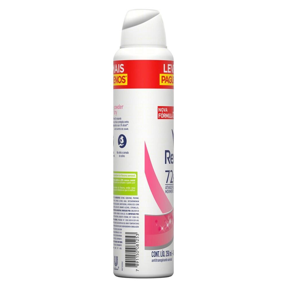 Kit 3 Desodorantes Antitranspirante Aerosol Feminino Rexona Powder Dry 72 Horas 250ml · foto 2