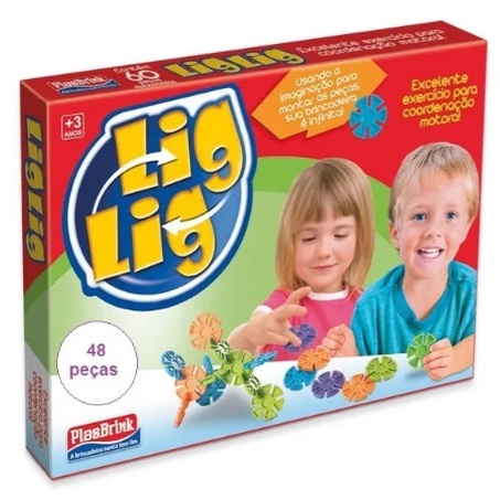 Jogo Lig Lig Com 48 Peças De Plástico Brinquedo Infantil Raciocínio  Plasbrink Ref:0150