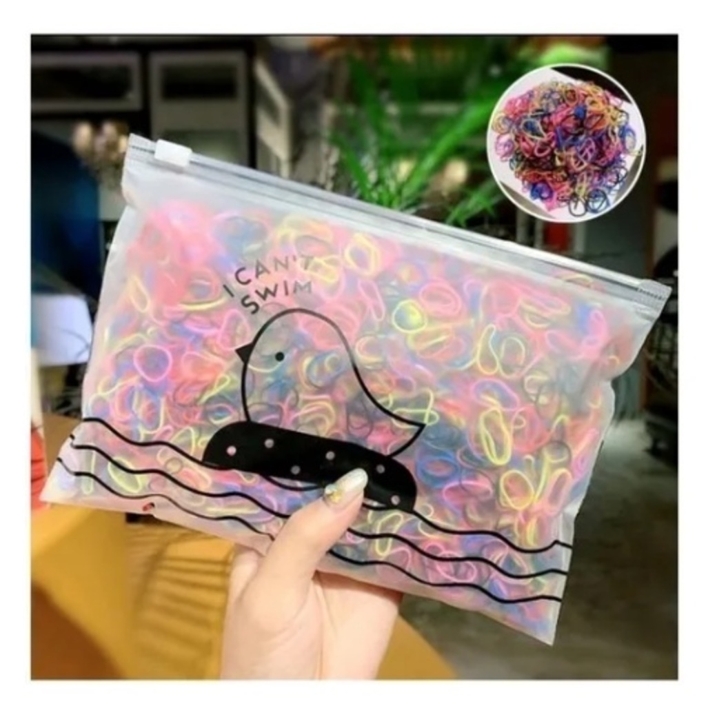 Elásticos De Cabelo Com Bolsa Contendo 500 Ligas de Silicone em Oferta na Shopee