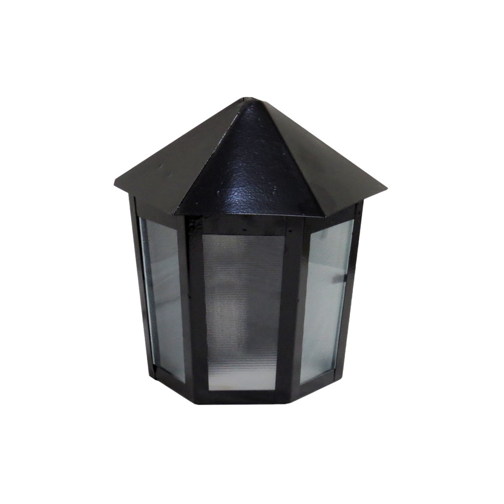 Luminária Veneza Parafusar na Parede Alumínio Preto 19x12cm