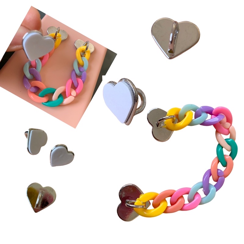 4 6ou 10 peças coração de metal suporte com adesivo colante para cordão salva celular PHONE HOOK