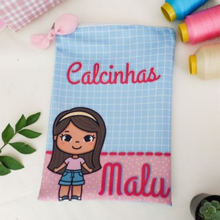Saquinho Organizador Personalizado/TAM. 19x28cm/PEQUENO/Ideal para peças íntimas/fraldas/porta Biquíni/roupas de verão/com forro e ziper / sem forro