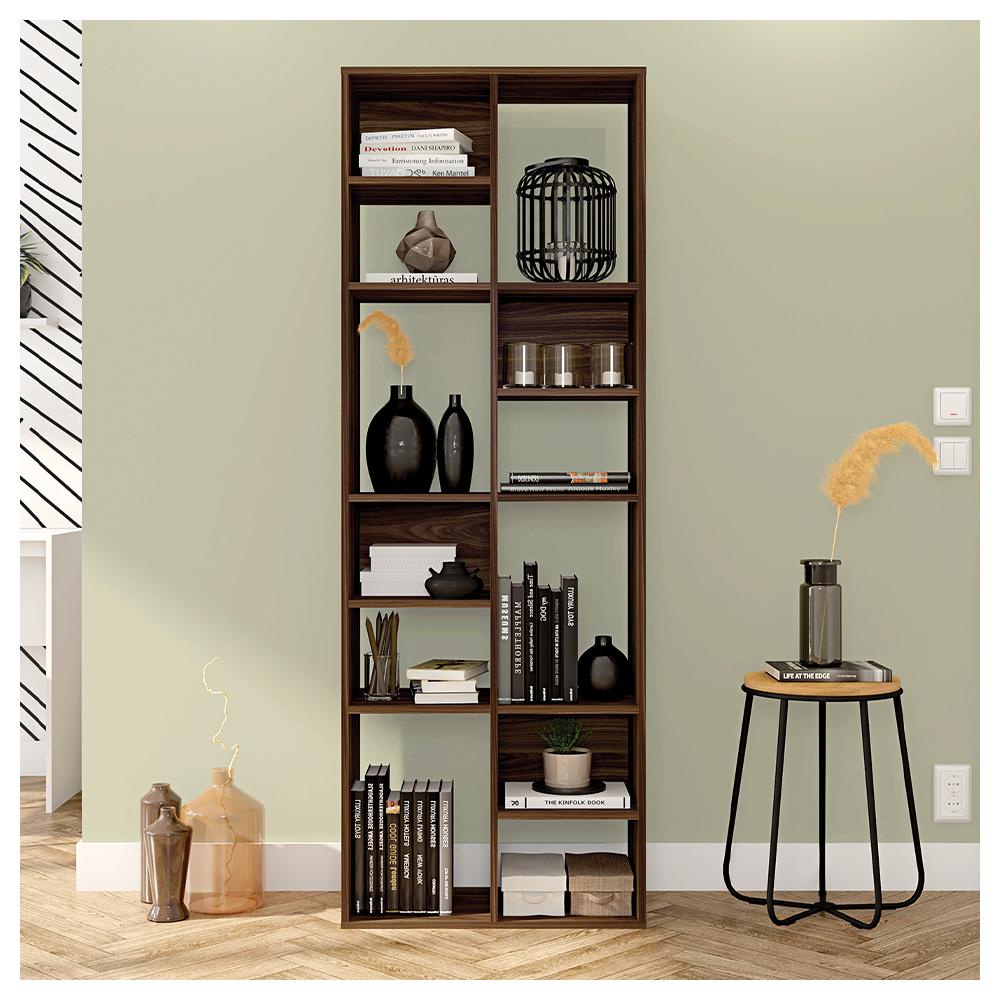 Estante Livreiro Multiuso 12 Nichos Marrom Side Caemmun - Home & Living