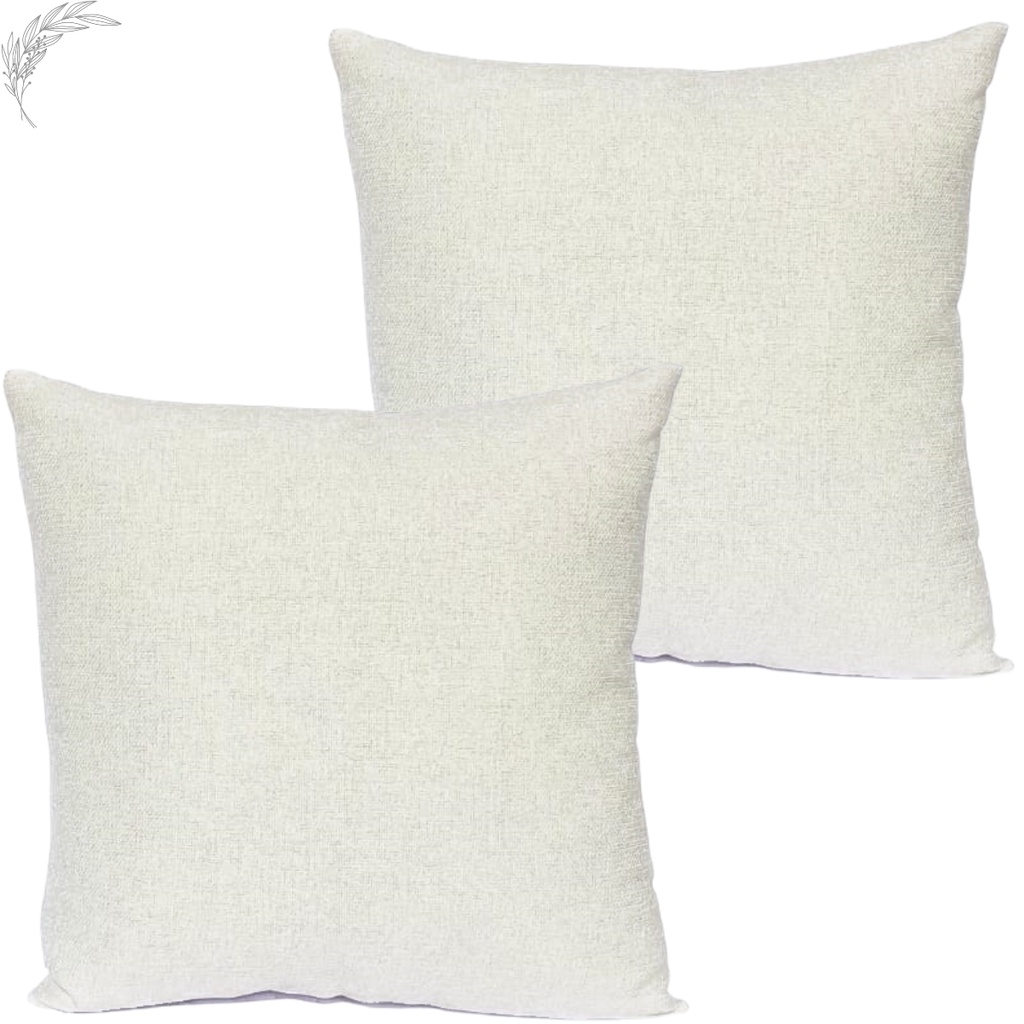 Kit 2 Capas De Almofada Quadradas Linho Cru  com Zíper Invisível em Oferta na Shopee