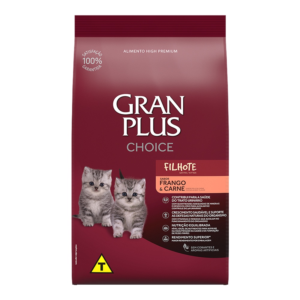 Ração Gran Plus para Gatos Filhotes Choice - 10,1 kg