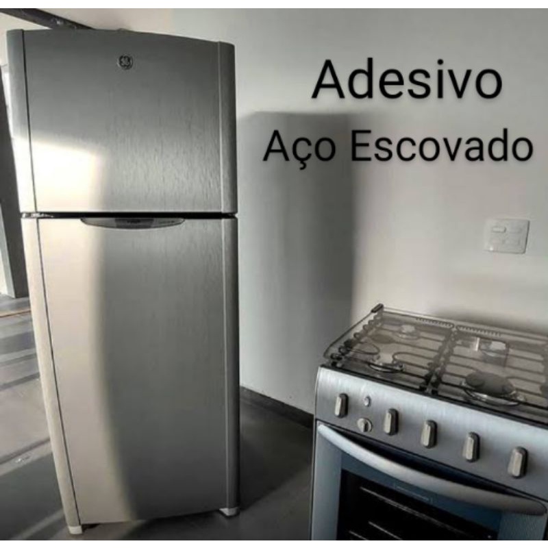 vinil Adesivo Aço Escovado 1mt x 61cm Envelopamento de celular, fogão, geladeira, micro-onda, freezer.