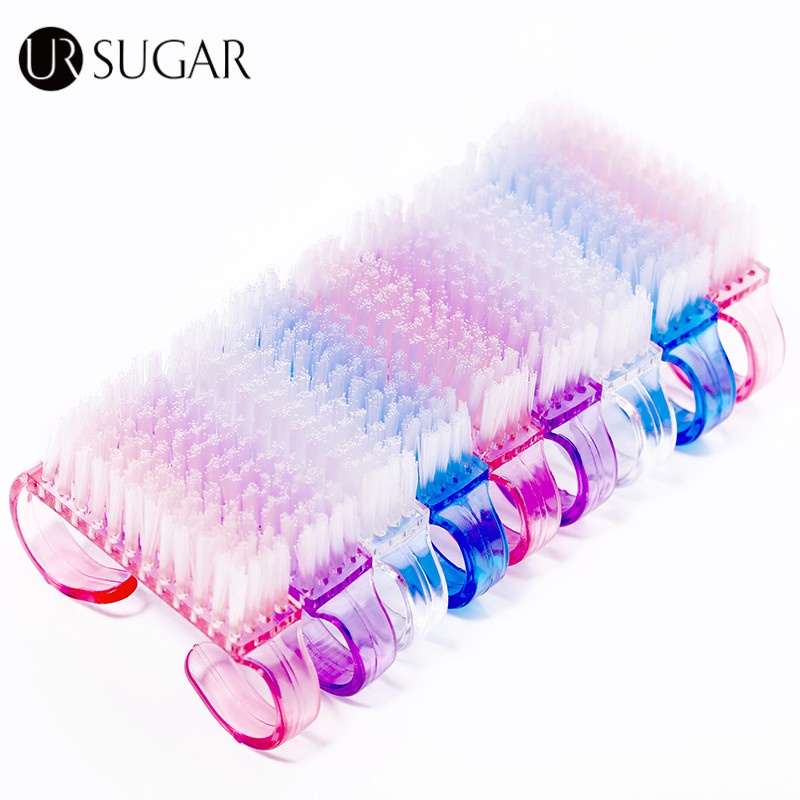 UR SUGAR 10un Escovinha de Unhas de Plástico De Unhas 4 Cores Escovinhas Manicure Limpeza De Pó Conjunto De Ferramentas