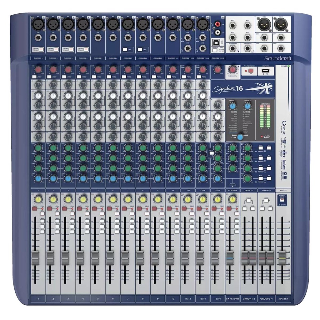 Mesa De Som Soundcraft Signature 16 Canais Mixer Usb Bivolt