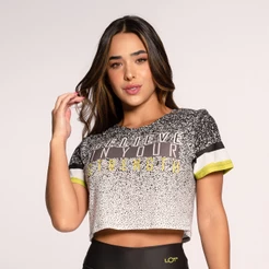 Cropped Fitness Feminino Estampado Básico Academia Believe