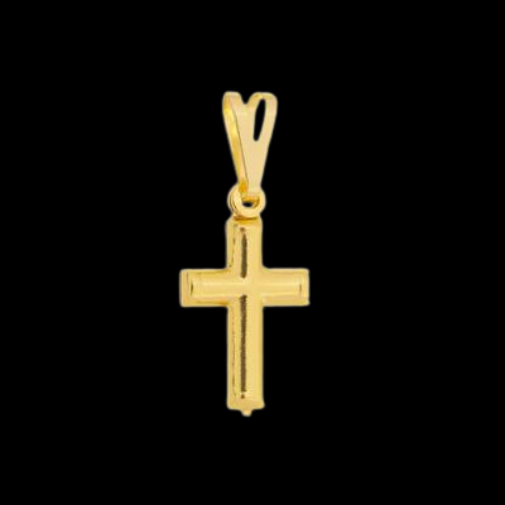 Combo Corrente Veneziana + Pingente Cruz 06  Banhado a Ouro 18k