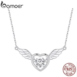 Bamoer 925 Sterling Silve Elegante Asa De Voar Para Colar De Jóias De Moda Mulheres Presentes BSN287