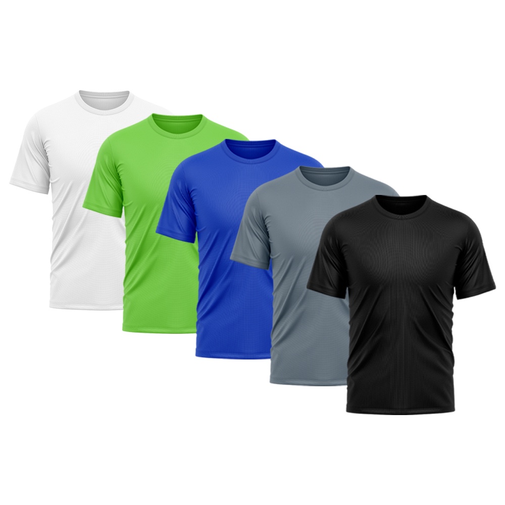 Kit 5 Camisetas Masculina Dry Fit Proteção Solar UV Básica Lisa Treino Academia Passeio Fitness Ciclismo Camisa