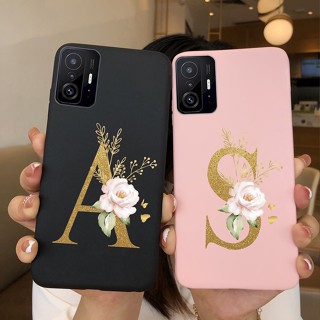Para Xiaomi Mi 11t/11t Pro Capa Fosca Letras Bonitas Flor Capinha De Silicone Macia Mi11t 11 T