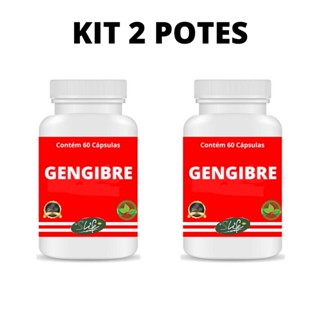 Kit 2 Potes Gengibre 100% Natural 60 Cápsulas