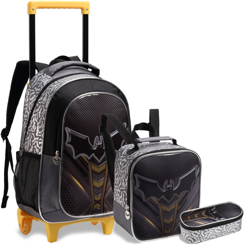 Mochila de Rodinha Infantil Masculina com Lancheira Estojo | Shopee Brasil