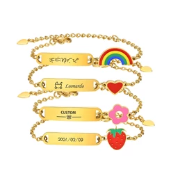 Vnox Gravação Livre Pulseira De Nome Do Bebê , Segurança Para Criança Menino Presente De Aniversário