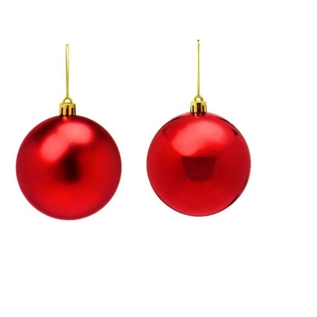 Decoracao Bola De Natal Lisa vermelha brilhosa 20cm-kit 3un | Shopee Brasil