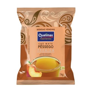 Chá Mate Solúvel Pêssego em Pó 1Kg - Qualimax Vending Premium
