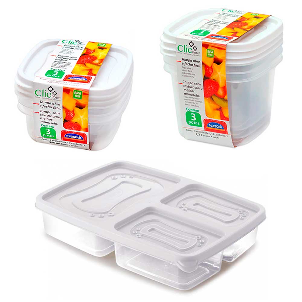 Conjunto 7 pote com tampa freezer geladeira microondas marmita fitness comida alimentos vasilha frutas queijo porta frios lanches tapauer tapuer tapoer