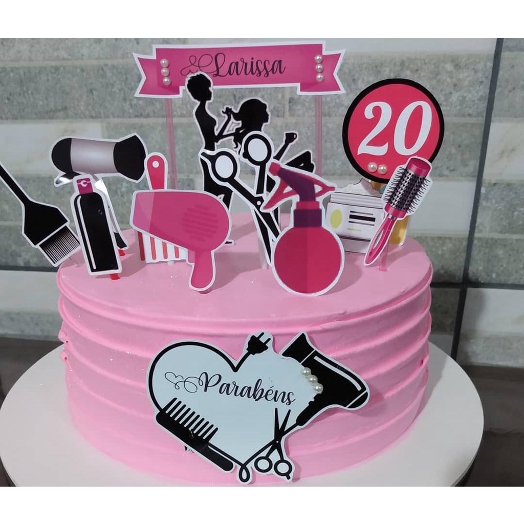 Topo de Bolo Cabeleireira | BuscaProdutos