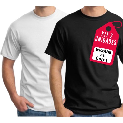 2 Camisa Masculina Básica 100% Algodão Camiseta Premium Alta Qualidade Diversas Cores Blusa Lisa Masculino