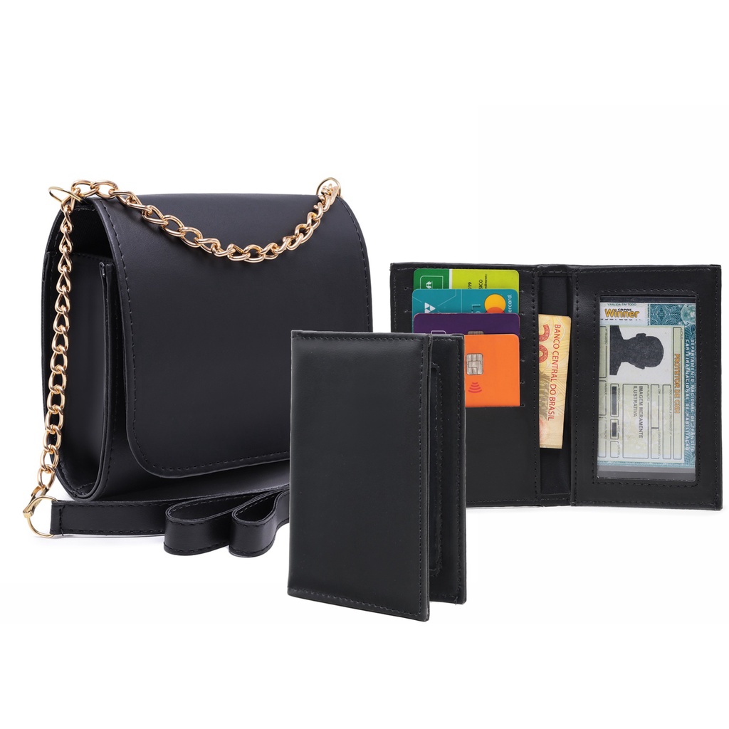 Bolsa Lile com Carteira de Ombro Transversal Pequena de Lado Tiracolo