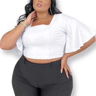 Cropped Blusa feminina blusinha plus size Premium + Vendido