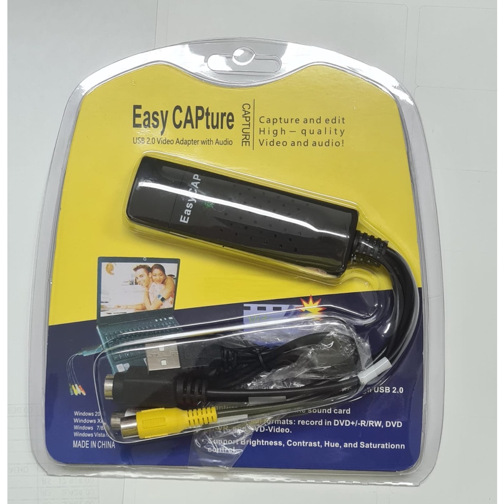 Adaptador Placa Easy Capture Vídeo Externo Usb Captura Áudio