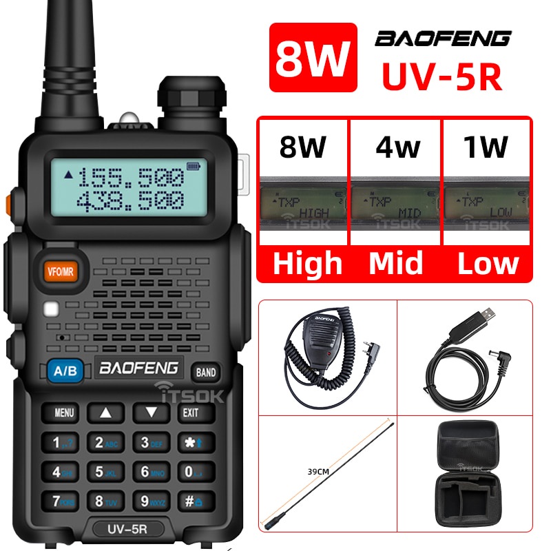 Antenna Originale Baofeng Per UV5R, UV-82, GT-3 – SMA Femmina, Dual Band UHF/VHF