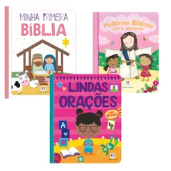 Kit Livros Coleção Bíblicos Orações Para Meninas Almofadados