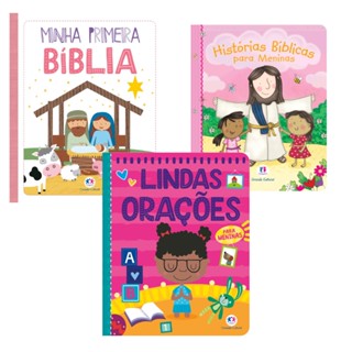 Kit Livros Coleção Bíblicos Orações Para Meninas Almofadados