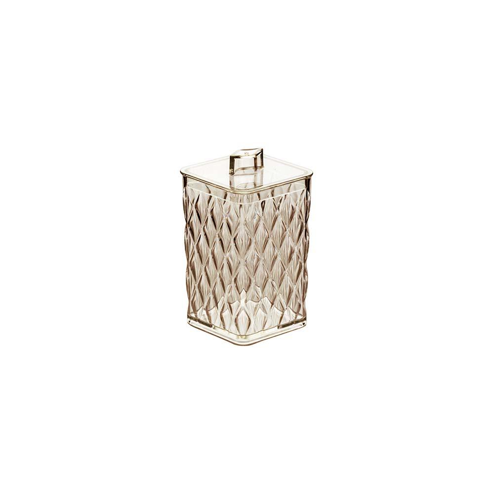 Porta Cotonete ou Algodão com Tampa Citrino Glamour Plasútil - Home & Living