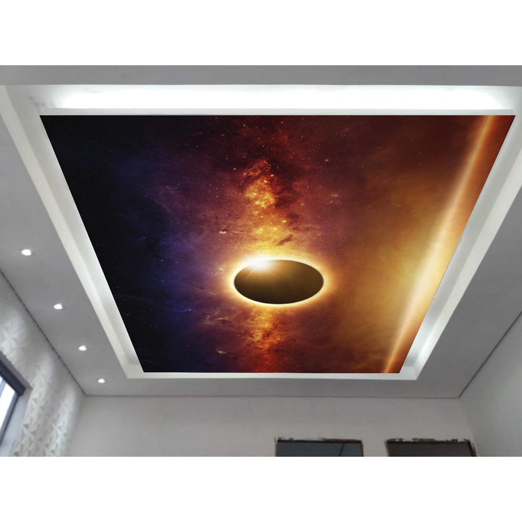 Papel de Parede de Teto - Adesivo Decorativo Para Teto - Painel Fotográfico Espaço Universo Paisagem Céu Galaxia ROF - 074