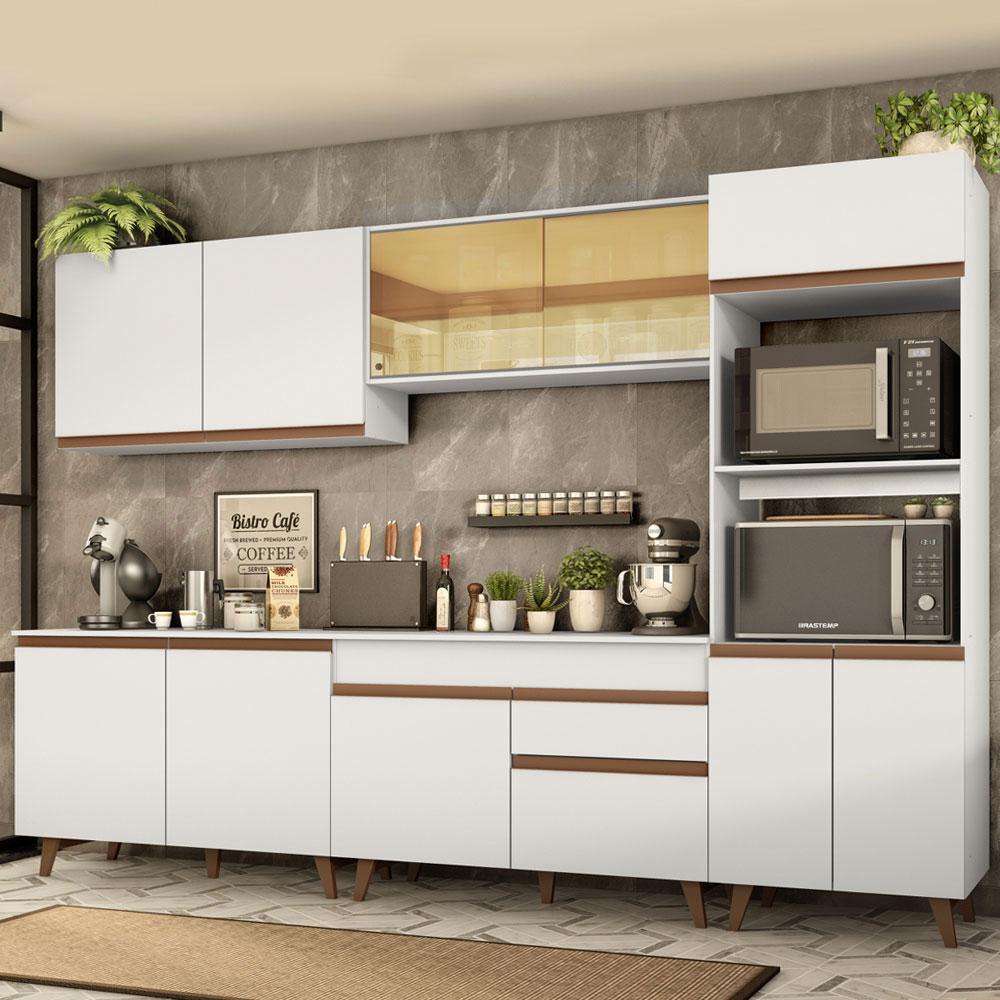 Cozinha Completa Madesa Reims 310001 com Armário e Balcão - Branco - Home & Living