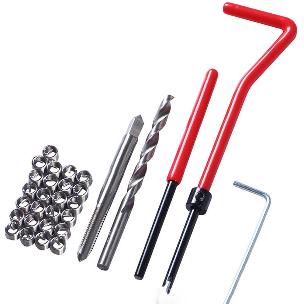 Ferramenta De Reparo De Rosca 30 Peças M5/M6/M8/M10/M12 Para Restaurar Chave Inglesa Danificada Manual De Broca Helicoid