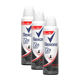 Desodorante Antitranspirante Rexona Antibacterial + Invisible Aerosol 150ml | Kit com três unidades