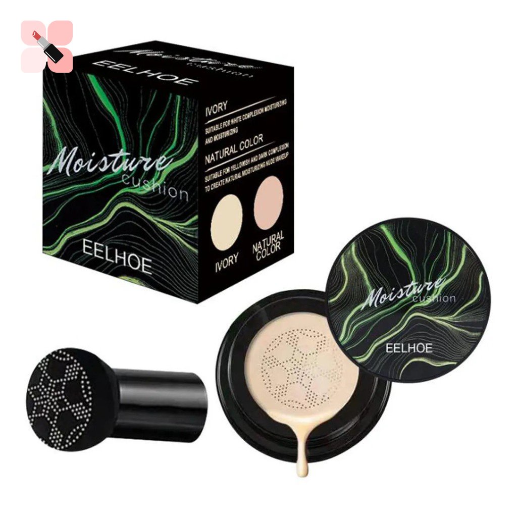 BB Cream/Base/Corretivo com Esponja Formato de Cogumelo/Base Clareador Maquiagem Creme Clareador Cor Marfim e Natural
