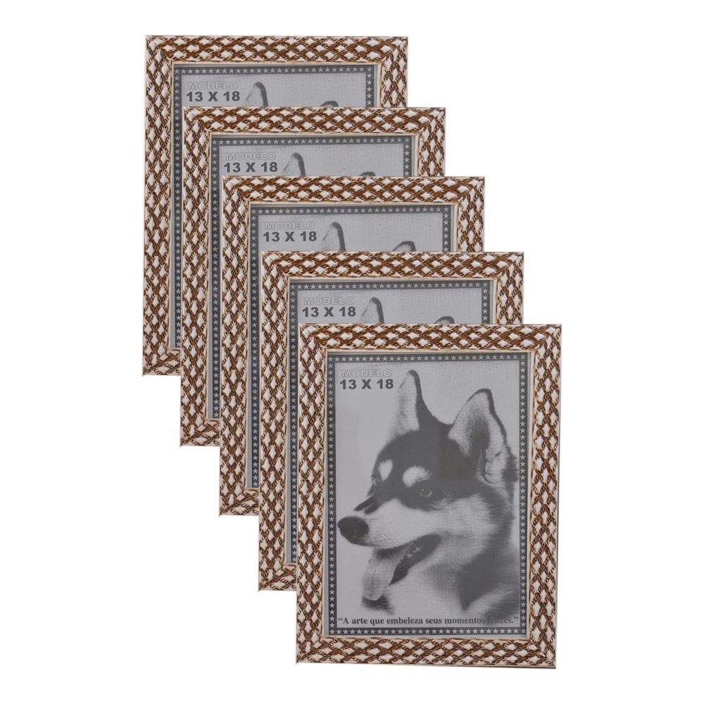 KIT 5 PORTA RETRATO MARROM CLARO 13X18 PVC ALTO RELEVO em Oferta na Shopee
