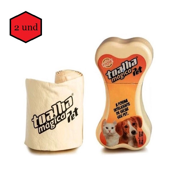 Kit 2 Toalha Mágica Pet Fixxar Seca Cachorro E Gato Multiuso