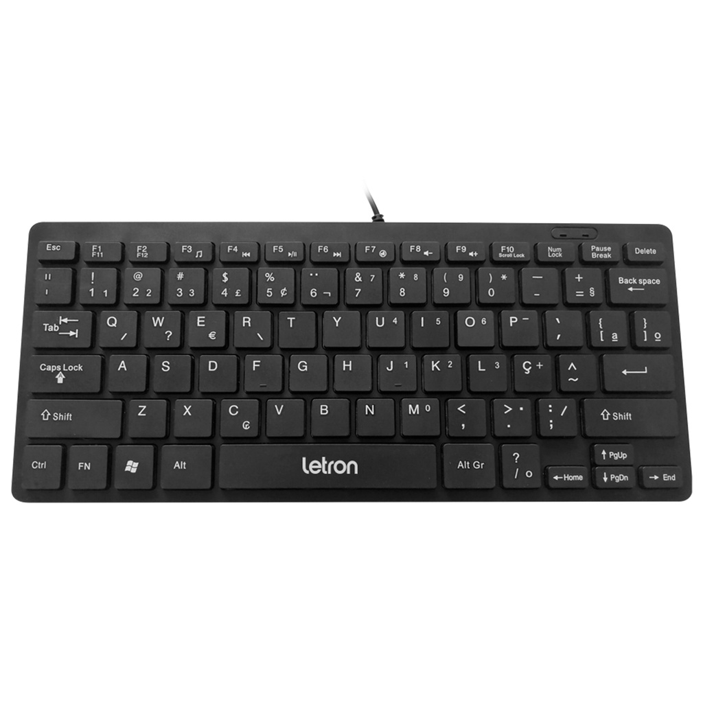 Teclado Office Wire Usb Preto Compacto Tipo Notebook Letron